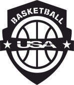 USA Basketball American NBA - fichier DXF SVG CDR coupe, prêt à découper pour plasma routeur laser