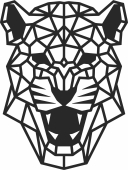 tiger polygonal wall art - Para archivos DXF CDR SVG cortados con láser - descarga gratuita