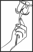 one line Hand holding flower - For Laser Cut DXF CDR SVG Files - free download