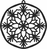 Christmas mandala ball ornament - For Laser Cut DXF CDR SVG Files - free download
