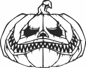 Angry pumpkin holloween clipart - Para archivos DXF CDR SVG cortados con láser - descarga gratuita