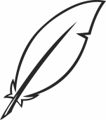 feather pen silhouette - For Laser Cut DXF CDR SVG Files - free download