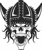 Viking Skull cliparts - Para archivos DXF CDR SVG cortados con láser - descarga gratuita