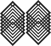 Hexagon 3d art earrings - Para archivos DXF CDR SVG cortados con láser - descarga gratuita