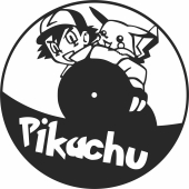 pikachu pokemon wall clock - Para archivos DXF CDR SVG cortados con láser - descarga gratuita