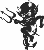 little devil demon clipart - Para archivos DXF CDR SVG cortados con láser - descarga gratuita