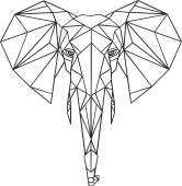 Geometric Polygon elephant - For Laser Cut DXF CDR SVG Files - free download