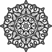 Round mandala Decorative pattern - Para archivos DXF CDR SVG cortados con láser - descarga gratuita