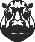 Hippopotamus head wall decor - Para archivos DXF CDR SVG cortados con láser - descarga gratuita