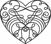 Decorative one line heart wall art - Para archivos DXF CDR SVG cortados con láser - descarga gratuita