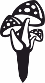 Mushroom Garden Stake - For Laser Cut DXF CDR SVG Files - free download