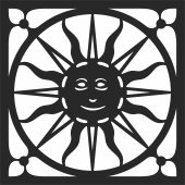 Sun pattern wall design - Para archivos DXF CDR SVG cortados con láser - descarga gratuita