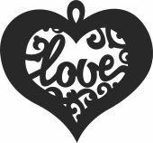 I love you heart ornaments - For Laser Cut DXF CDR SVG Files - free download