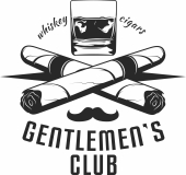 Gentleman logo cigar clipart - Para archivos DXF CDR SVG cortados con láser - descarga gratuita