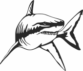 shark wall design fish clipart - Para archivos DXF CDR SVG cortados con láser - descarga gratuita