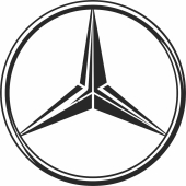 Mercedes Benz Logo - fichier DXF SVG CDR coupe, prêt à découper pour plasma routeur laser