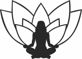 Yoga women with lotus flower - Para archivos DXF CDR SVG cortados con láser - descarga gratuita
