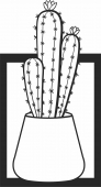 Potted plant cactus wall decor- For Laser Cut DXF CDR SVG Files - free download