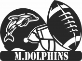 Miami dolphins nfl helmet logo - For Laser Cut DXF CDR SVG Files - free download