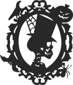 Halloween skull mirror - DXF SVG CDR Cut File, ready to cut for laser Router plasma
