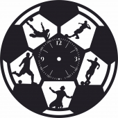 Football Wall Clock Sport Wall  - For Laser Cut DXF CDR SVG Files - free download