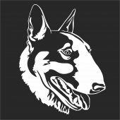 Profile Of A Dog Head In English Bull Terrier Isolated On Black - For Laser Cut DXF CDR SVG Files - free download