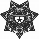 Arizona highway patrol trooper badge vector  - For Laser Cut DXF CDR SVG Files - free download