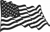 Waving american flag vector art  - For Laser Cut DXF CDR SVG Files - free download