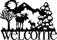 welcome scene sign buck - For Laser Cut DXF CDR SVG Files - free download