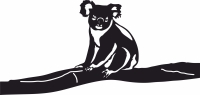 koala on branch - fichier DXF SVG CDR coupe, prêt à découper pour plasma routeur laser