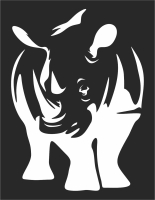 rhino rhinoceros wall art - Para archivos DXF CDR SVG cortados con láser - descarga gratuita