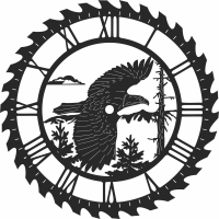 eagle sceen saw wall clock - For Laser Cut DXF CDR SVG Files - free download