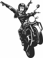 Girl Women On Motorcycles - Para archivos DXF CDR SVG cortados con láser - descarga gratuita