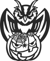 Owl in halloween pumpkin cliparts - Para archivos DXF CDR SVG cortados con láser - descarga gratuita