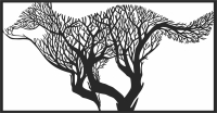 wolf tree wall decor - Para archivos DXF CDR SVG cortados con láser - descarga gratuita