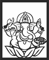 Hindu elephant wall decor - For Laser Cut DXF CDR SVG Files - free download