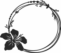Flower wreath wall arts - For Laser Cut DXF CDR SVG Files - free download