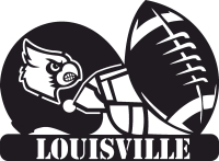 Louisville Cardinals football NFL helmet LOGO - fichier DXF SVG CDR coupe, prêt à découper pour plasma routeur laser