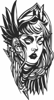 valkyrie portrait pagan - For Laser Cut DXF CDR SVG Files - free download