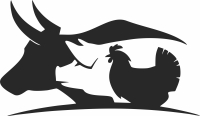 Cow pig chicken wall sign - Para archivos DXF CDR SVG cortados con láser - descarga gratuita