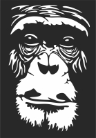 Gorilla face wall decor - For Laser Cut DXF CDR SVG Files - free download
