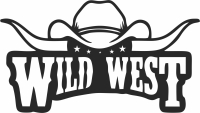 wild west logo western - For Laser Cut DXF CDR SVG Files - free download