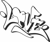 Love in graffiti style - Para archivos DXF CDR SVG cortados con láser - descarga gratuita