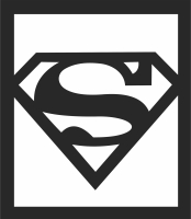superman logo - fichier DXF SVG CDR coupe, prêt à découper pour plasma routeur laser