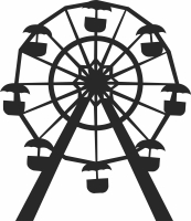 Ferris Wheel park clipart - Para archivos DXF CDR SVG cortados con láser - descarga gratuita
