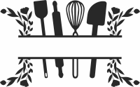 kitchen monogram wall decor - For Laser Cut DXF CDR SVG Files - free download