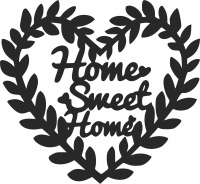 Heart home sweet home sign - Para archivos DXF CDR SVG cortados con láser - descarga gratuita