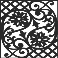 decorative pattern square wall panel - Para archivos DXF CDR SVG cortados con láser - descarga gratuita