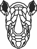 rhino polygonal wall art - For Laser Cut DXF CDR SVG Files - free download