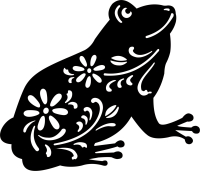 Flower frog art - Para archivos DXF CDR SVG cortados con láser - descarga gratuita